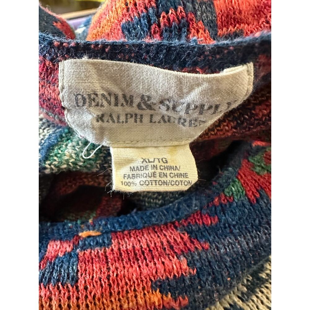 Ralph Lauren x Denim & Supply Southwest Aztec Top Lightweight Sweater Women's XL - Picture 7 of 12